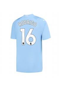 Manchester City Rodri Hernandez #16 Jalkapallovaatteet Kotipaita 2023-24 Lyhythihainen